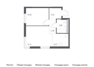 Однокомнатная квартира на продажу, 40.9 м2, Мытищи