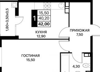 1-комнатная квартира на продажу, 42 м2, Ростовская область