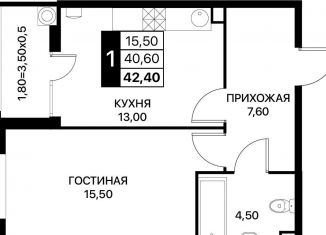 Продается 1-комнатная квартира, 42.4 м2, Ростов-на-Дону