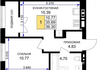 Продаю 1-комнатную квартиру, 39.3 м2, Гурьевск