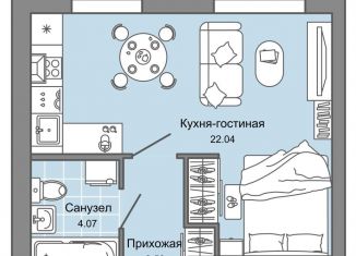 Квартира на продажу студия, 30 м2, Ульяновск, жилой комплекс Город Новаторов, 1, Засвияжский район