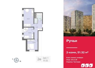 Продается 2-комнатная квартира, 51.3 м2, Санкт-Петербург, Красногвардейский район