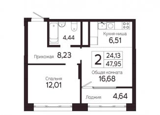 Продается двухкомнатная квартира, 48 м2, Томск, Комсомольский проспект, 48, Советский район