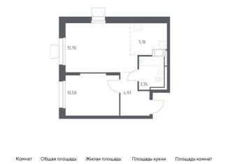 Продам однокомнатную квартиру, 40.3 м2, Московская область, жилой комплекс Томилино Парк, к5.4