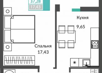 1-ком. квартира на продажу, 37.3 м2, Крым
