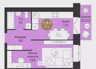 Продажа однокомнатной квартиры, 37.3 м2, Вологодская область