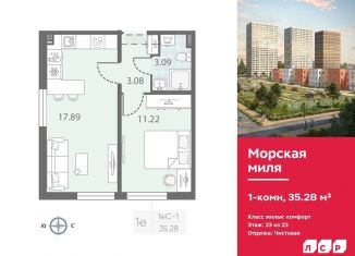 Продам 1-комнатную квартиру, 35.3 м2, Санкт-Петербург, метро Проспект Ветеранов