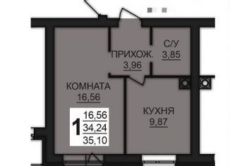 Однокомнатная квартира на продажу, 35.7 м2, Ивановская область