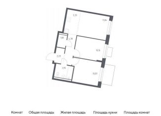 Двухкомнатная квартира на продажу, 50.6 м2, Москва, жилой комплекс Квартал Западный, 6