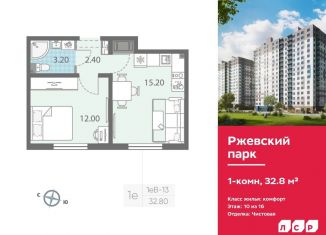 Продается однокомнатная квартира, 32.8 м2, Ленинградская область