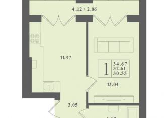 Продаю 1-комнатную квартиру, 34.7 м2, поселок Заостровье