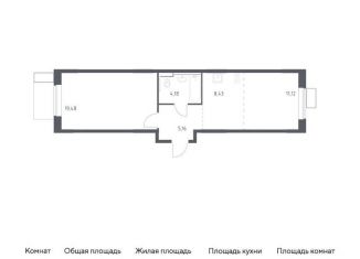 2-комнатная квартира на продажу, 48.4 м2, деревня Мисайлово