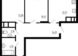 Продажа 3-ком. квартиры, 77.8 м2, Казань, Советский район