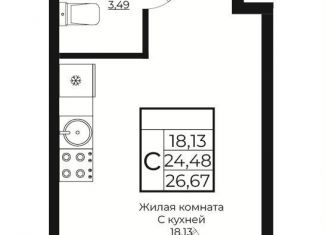 Продажа квартиры студии, 26.7 м2, Краснодар