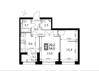 Продажа 2-комнатной квартиры, 54.5 м2, Москва, район Покровское-Стрешнево