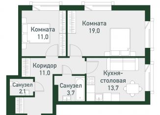 Продается двухкомнатная квартира, 60.4 м2, Челябинская область, Спортивная улица