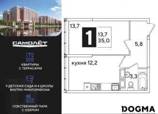 Продам однокомнатную квартиру, 35 м2, Краснодарский край