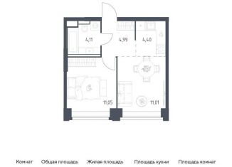 Продам 1-комнатную квартиру, 35.6 м2, Москва, жилой комплекс Нова, к3, ЗАО