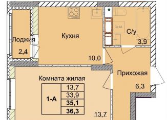 Продажа 1-ком. квартиры, 35.1 м2, Нижегородская область, 1-я Оранжерейная улица, 16