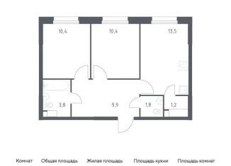 2-комнатная квартира на продажу, 51 м2, Москва, жилой комплекс Эко Бунино, 14.2