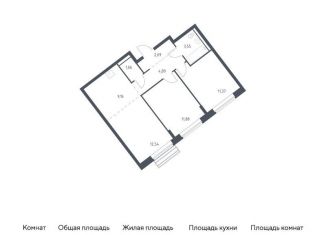 Продам 2-комнатную квартиру, 57.7 м2, Московская область, жилой комплекс Рублёвский Квартал, 60