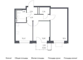 Продажа двухкомнатной квартиры, 53.5 м2, Московская область, жилой комплекс Прибрежный Парк, 7.1