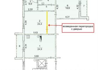 Продается двухкомнатная квартира, 82.4 м2, Челябинск, улица Художника Русакова, 5