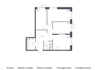 Продажа 3-комнатной квартиры, 64.1 м2, деревня Середнево, жилой комплекс Цветочные Поляны Экопарк, к2