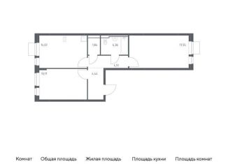 Продается двухкомнатная квартира, 59.9 м2, Московская область