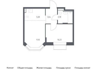 Однокомнатная квартира на продажу, 33.8 м2, Москва, жилой комплекс Квартал Домашний, 2