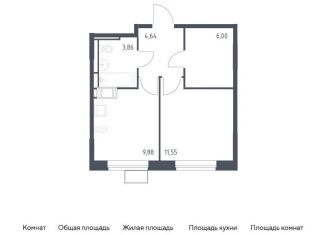 Продам однокомнатную квартиру, 35.9 м2, поселение Кокошкино, жилой комплекс Новое Внуково, к22