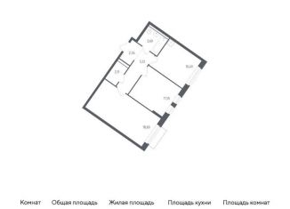 2-комнатная квартира на продажу, 53.5 м2, село Лайково, жилой комплекс Рублёвский Квартал, 57