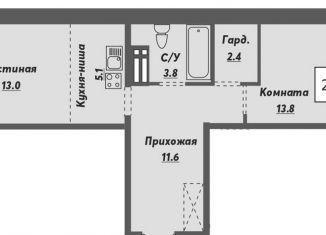 Продаю 2-комнатную квартиру, 54.4 м2, Новосибирск, метро Заельцовская, улица Объединения, 28