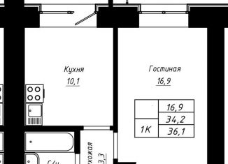 Продажа 1-комнатной квартиры, 36.1 м2, Барнаул, Индустриальный район