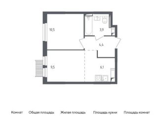 Продам однокомнатную квартиру, 34.4 м2, Мытищи, жилой комплекс Мытищи Парк, к4.1