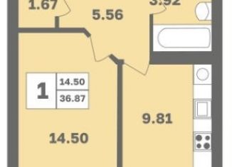 Однокомнатная квартира на продажу, 36.9 м2, Республика Башкортостан, Дагестанская улица, лит8