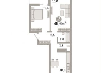 Продажа 2-комнатной квартиры, 49.6 м2, Краснодар, Магистральная улица, 11к2, ЖК На Магистральной