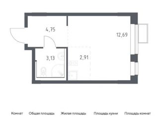 Квартира на продажу студия, 23.5 м2, посёлок Жилино-1, жилой комплекс Егорово Парк, к2, ЖК Егорово Парк