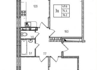 Продажа 3-ком. квартиры, 78.2 м2, Московская область