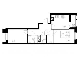 Продаю 2-ком. квартиру, 55.1 м2, Казань