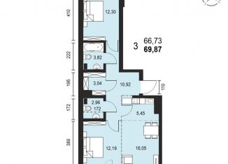Продам 3-комнатную квартиру, 69.9 м2, Иркутск
