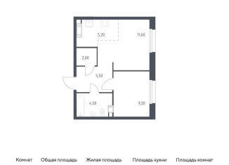 Продается 1-комнатная квартира, 38 м2, деревня Столбово, проспект Куприна, 30к1