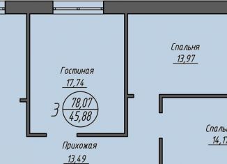 Продажа 3-комнатной квартиры, 78.1 м2, Новосибирск, улица Кирова, 11, Октябрьский район