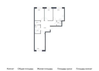 Трехкомнатная квартира на продажу, 70.3 м2, деревня Столбово, проспект Куприна, 30к1