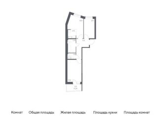 Двухкомнатная квартира на продажу, 51.7 м2, посёлок Песочный