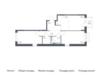 Продается 2-комнатная квартира, 60.8 м2, Москва, жилой комплекс Новое Внуково, к21