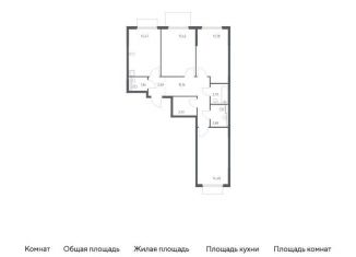 Продам 3-комнатную квартиру, 77.7 м2, Московская область, Каширское шоссе - Молоково - Андреевское