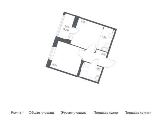 1-комнатная квартира на продажу, 32.7 м2, посёлок Песочный