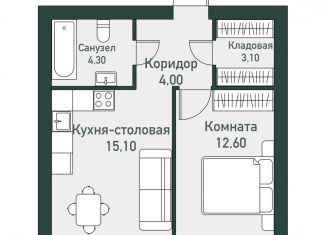 Продается однокомнатная квартира, 40.6 м2, Челябинская область