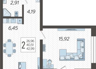 Продажа 2-комнатной квартиры, 43 м2, Сочи